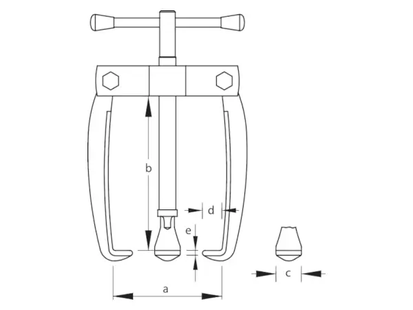 Abmessungen der Gedore Abzieher mit beweglichen Armen