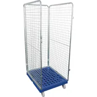 HMH rolltainer 682 ADB 1600 3-seitig, Kunststoffboden Enzianblau Tragkraft 500 kg  Artikel-Nr.: HMHKAD3B50101600COZ101