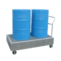 LaCont Fasswagen für 60-/200-Liter-Fässer WSP-2OS/W, lackiert Auffangvolumen 220 l  Artikel-Nr.: P21-2407-A