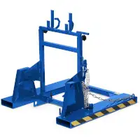 RR - Industrietechnik Mülltonnenwender RMW RAL 5010 enzianblau Kippvorgang mit Zugseil   Artikel-Nr.: RMS-100800213
