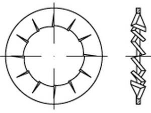  Austenitische Federstähle, unveredelt; naturfarben Fächerscheiben DIN 6798 Durchmesser 3.2 
