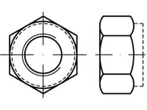  Austenite (A4) unveredelte Sechskantmutter DIN 6924 Durchmesser 5 
