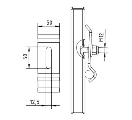 Tractel FABA A12 Zentrale Halterung auf runden Sprossen