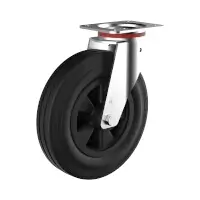 Wicke Standard Rubber Black Rolle mit Plattenbefestigung GK LL 6/250/60R  Artikel-Nr.: WIC-107953