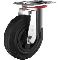 Wicke Standard Rubber Black Rolle mit Plattenbefestigung GK LL 03/125/38R  Artikel-Nr.: WIC-120111N