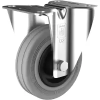 Wicke Standard Rubber Gray Rolle mit Plattenbefestigung WK B 02/100/30R Rad - Ø 100 mm  Artikel-Nr.: WIC-120500