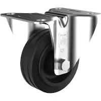 Wicke Standard Rubber Black Rolle mit Plattenbefestigung GK B 01/ 80/25R Rad - Ø 80 mm  Artikel-Nr.: WIC-141718