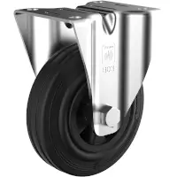Wicke Standard Rubber Black Rolle mit Plattenbefestigung GK BB 03/125/38R Rad - Ø 125 mm  Artikel-Nr.: WIC-141720