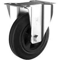 Standard Rubber Black Rolle mit Plattenbefestigung GK B 1/160/40R Rad - Ø 160 mm  Artikel-Nr.: WIC-141721