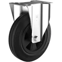 Wicke Standard Rubber Black Rolle mit Plattenbefestigung GK B 4/200/50R Rad - Ø 200 mm  Artikel-Nr.: WIC-141722