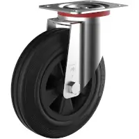 Wicke Standard Rubber Black Rolle mit Plattenbefestigung GK L 4/200/50R  Artikel-Nr.: WIC-142740N