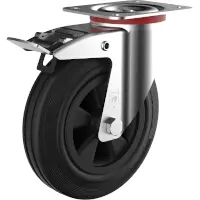 Wicke Standard Rubber Black Rolle mit Plattenbefestigung GK L 4/200/50R-FSTF  Artikel-Nr.: WIC-145244N