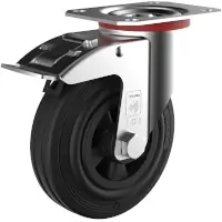 Wicke Standard Rubber Black Rolle mit Plattenbefestigung GK LL 03/125/38R-FSTF  Artikel-Nr.: WIC-145245N