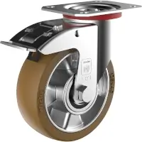 Wicke Topthane 92 Shore A Rolle mit Plattenbefestigung PE LL 03/125/40K-FSTF Rad-Ø 125 mm  Artikel-Nr.: WIC-155159N