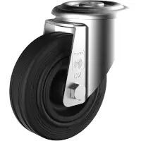 Standard Rubber Black Rolle mit Rückenlochbefestigung GK R 02/100/30R Rad - Ø 100 mm  Artikel-Nr.: WIC-155244N
