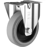 Wicke ELASTIC grey Rolle mit Plattenbefestigung WN BB 03/125/38R Rad - Ø 125 mm  Artikel-Nr.: WIC-169035