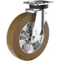 Wicke Topthane 92 Shore A Rolle mit Plattenbefestigung PE LLG 6/250/50K Rad-Ø 250 mm  Artikel-Nr.: WIC-222710