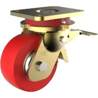 Wicke Redthane 75 Shore A Schwerlast-Rolle mit Plattenbefestigung TE 