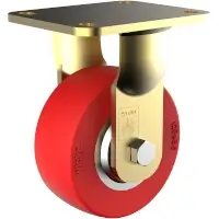 Wicke Redthane 75 Shore A Schwerlast-Rolle mit Plattenbefestigung TE 