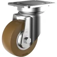 Wicke Topthane 92 Shore A Schwerlast-Rolle mit Plattenbefestigung PE