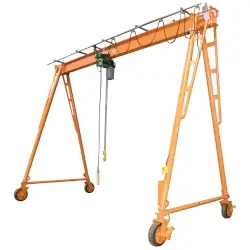 Wimag Bockkran mit Bereifung und Elektrokettenzug Wimag Bockkran mit Bereifung und Elektrokettenzug