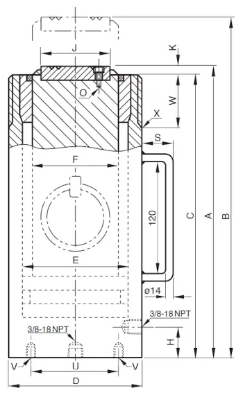 Abmessungen Hydraulikzylinder YS Abmessungen Hydraulikzylinder YS