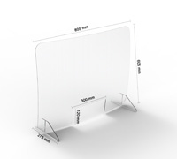 dancop Infektionsschutzscheibe mit Durchreiche 60 x 80 cm Durchschub (H x B (mm)) 120 x 300 mm   Artikel-Nr.: DAN-CS-60X80