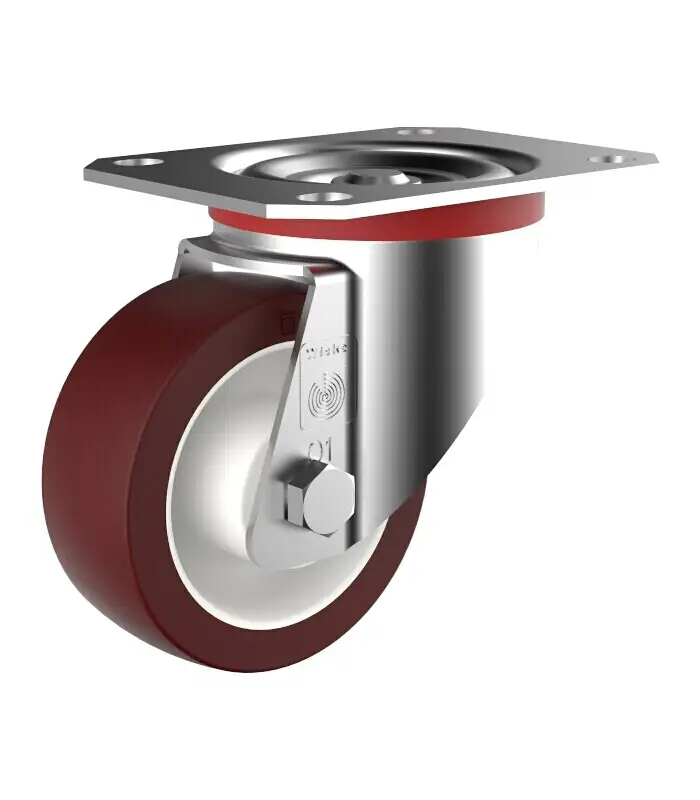 Wicke Rockplast 96 Shore A Rolle mit Plattenbefestigung DS 1248 80 mm