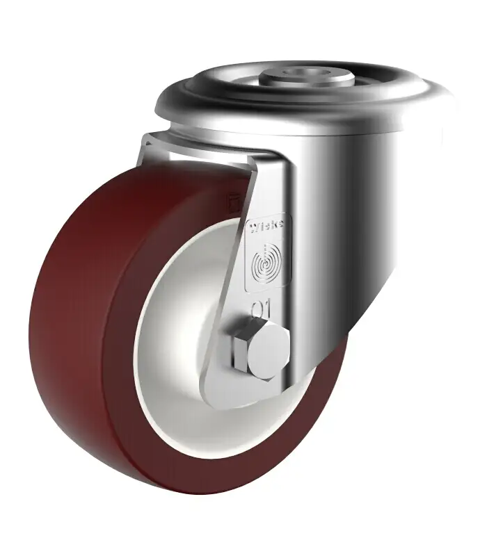 Wicke Rockplast 96 Shore A Rolle mit Rückenlochbefestigung DS 1248 80 mm