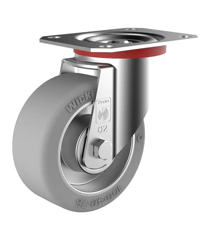 Wicke ELASTIC grey Rolle mit Plattenbefestigung WE 1239 100 mm