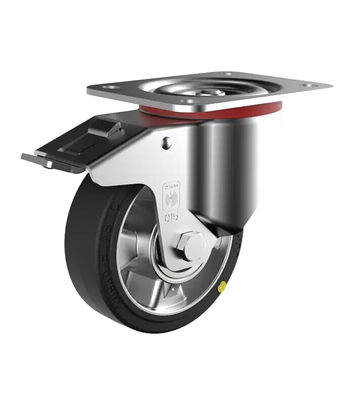 Rolle elektrisch leitfähig mit Plattenbefestigung DE L 015/125/40K-FSTF-ELF Ansicht 1 Rolle elektrisch leitfähig mit Plattenbefestigung DE L 015/125/40K-FSTF-ELF Ansicht 2