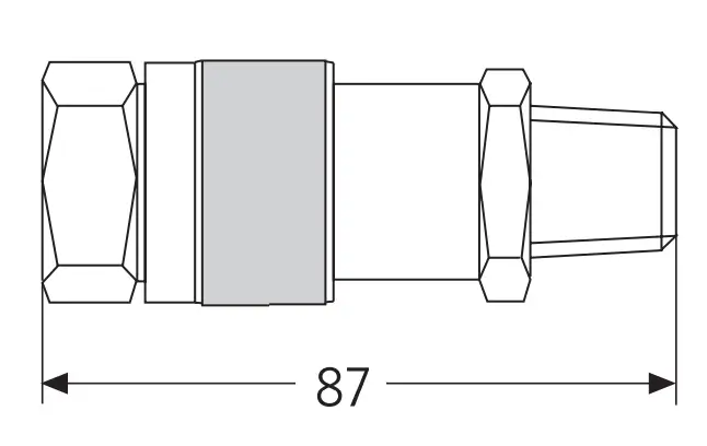 Yale CCY-1, Hochflußkupplungen, Maßskizze
