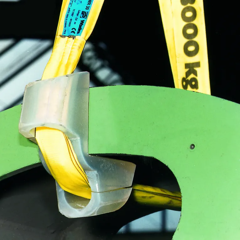 Yale Kantenschutzwinkel PU-KSW – Anwendung an Rundschlinge