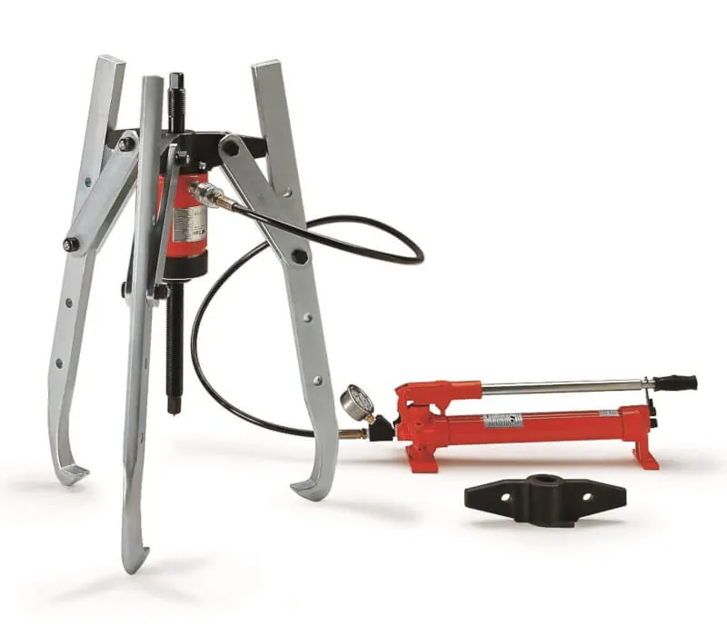 Yale Hydraulischer Abzieher YHP – Beispielansicht eines 3-Arm-Abziehsatzes mit Hydraulikkomponenten