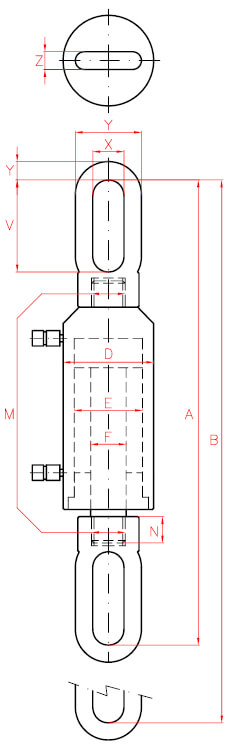 Abmessungen des Zugzylinders TE von Larzep