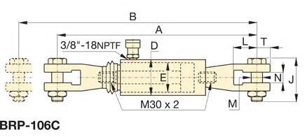 Abmessungen des Zugzylinders BRP von Enerpac