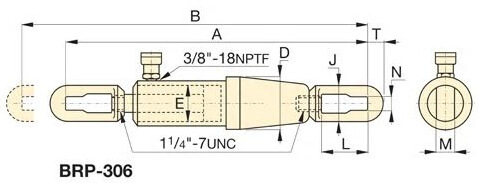 Abmessungen des Zugzylinders BRP von Enerpac