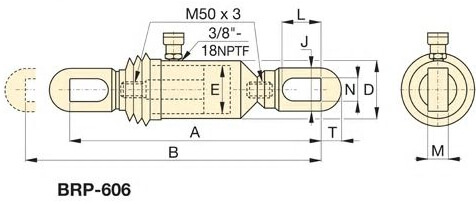 Abmessungen des Zugzylinders BRP von Enerpac