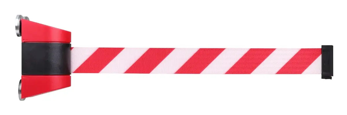 crash-stop Gurtband mit magnetischer Befestigung – Magnetgurtbandkassette (rot-weiß)