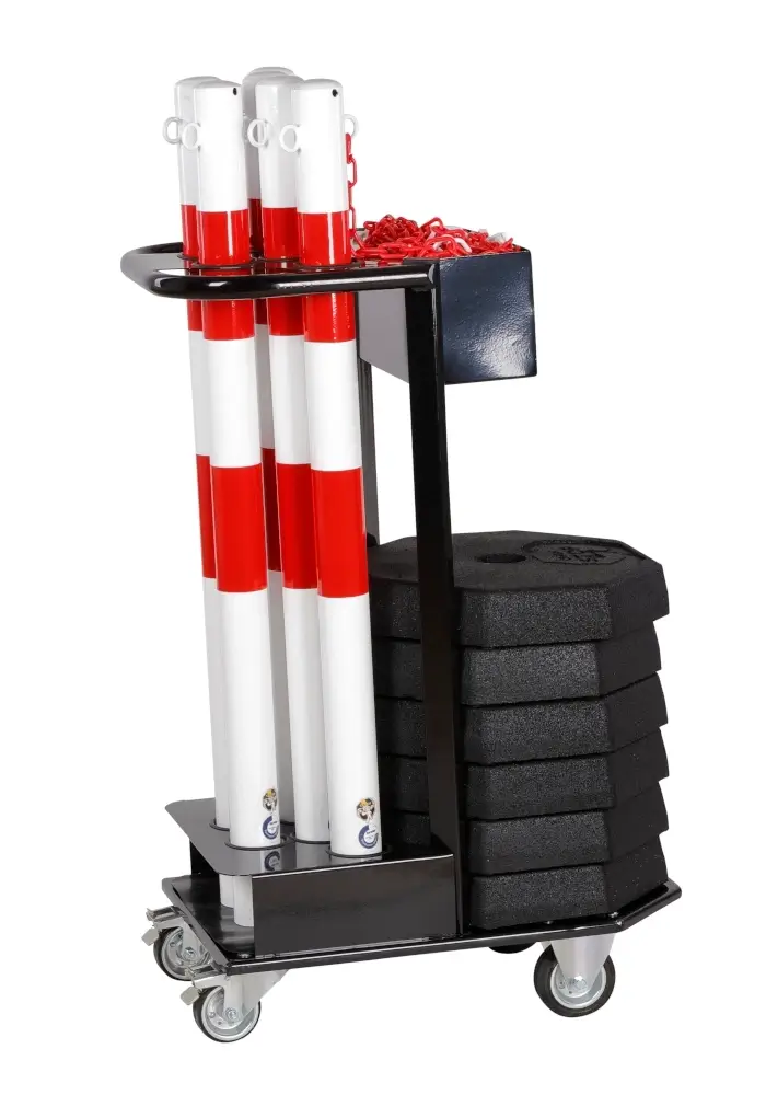 crash-stop Transportwagen kompl. – Beispielansicht (rot-weiß)