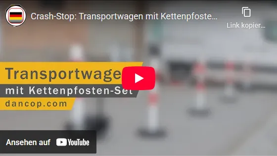 Video: crash-stop Transportwagen mit Kettenpfosten-Set