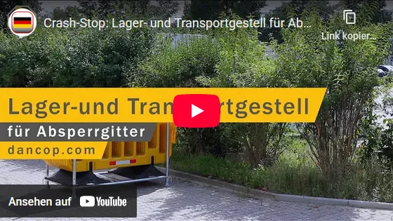Video: crash-stop Transportgestell für Absperrgitter
