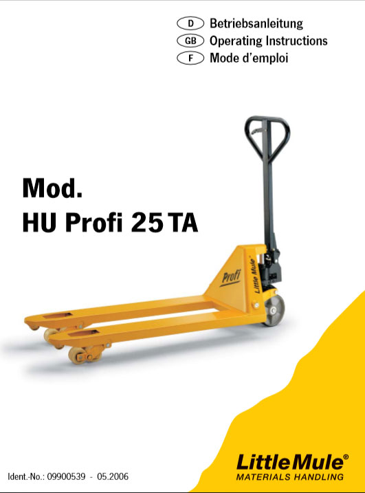 Bedienungsanleitung Hubwagen Little Mule HU Profi TA25